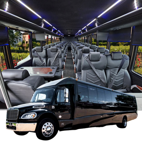 51-passenger charter bus with reclining seats